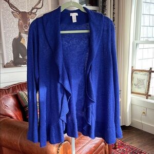 Chico's Royal Blue Open Front Cardigan